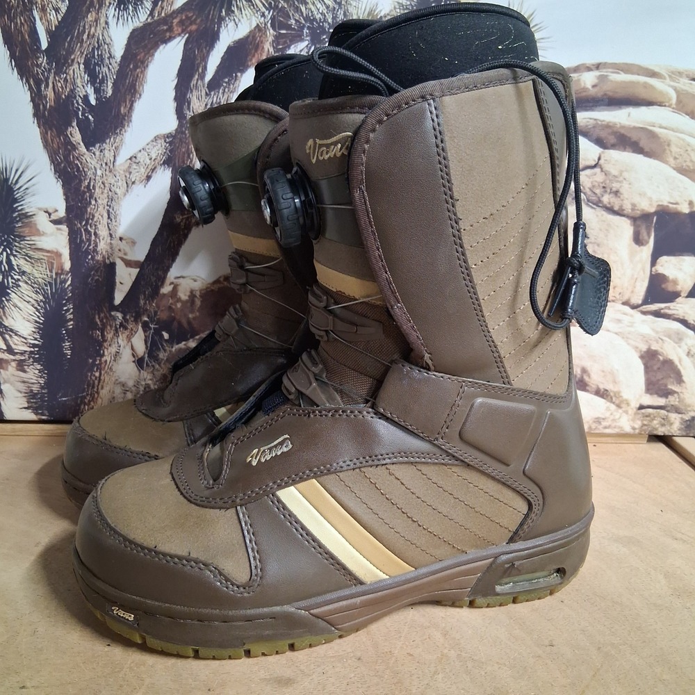 Vans Encore Boa Snowboard Boots Brown Tan Womens 7.5 Waffle Sole Skate Style